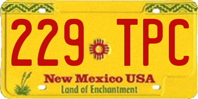 NM license plate 229TPC