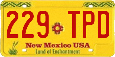 NM license plate 229TPD