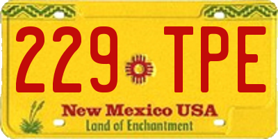 NM license plate 229TPE