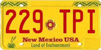 NM license plate 229TPI