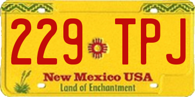 NM license plate 229TPJ