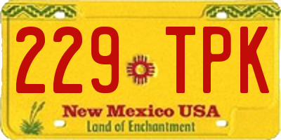 NM license plate 229TPK