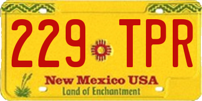 NM license plate 229TPR