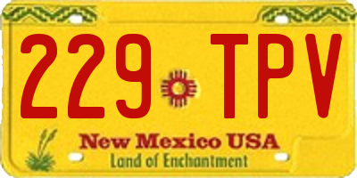 NM license plate 229TPV