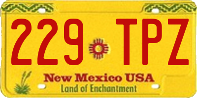 NM license plate 229TPZ