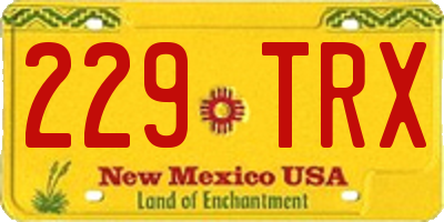 NM license plate 229TRX