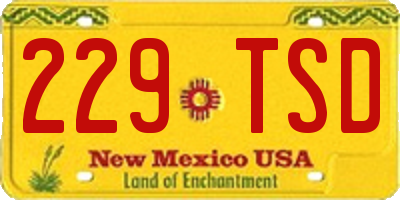 NM license plate 229TSD