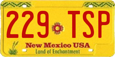 NM license plate 229TSP