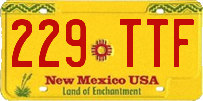 NM license plate 229TTF