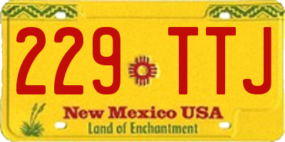 NM license plate 229TTJ