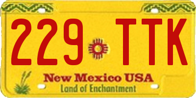 NM license plate 229TTK
