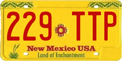 NM license plate 229TTP