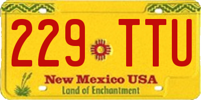 NM license plate 229TTU