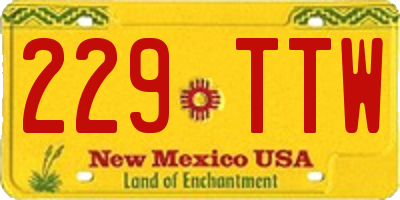 NM license plate 229TTW