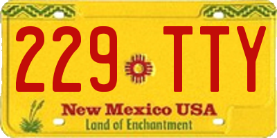 NM license plate 229TTY