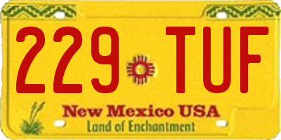 NM license plate 229TUF