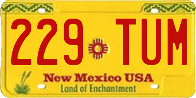 NM license plate 229TUM