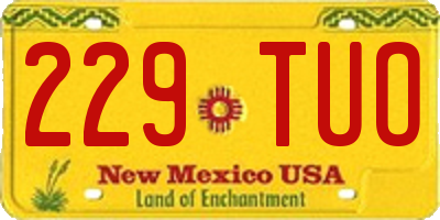 NM license plate 229TUO