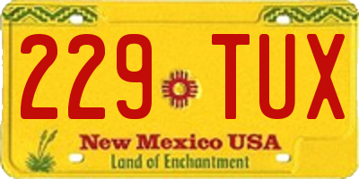 NM license plate 229TUX