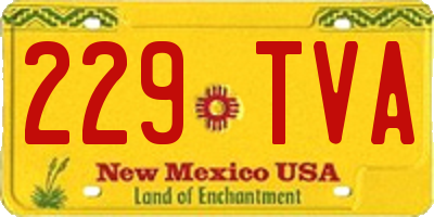 NM license plate 229TVA