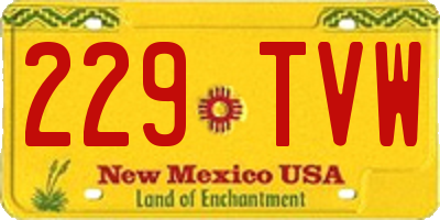 NM license plate 229TVW
