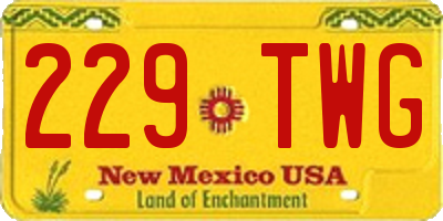 NM license plate 229TWG