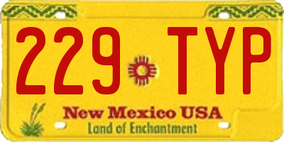 NM license plate 229TYP