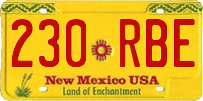 NM license plate 230RBE