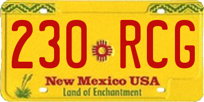 NM license plate 230RCG
