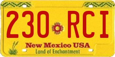 NM license plate 230RCI