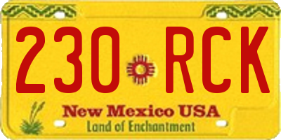 NM license plate 230RCK