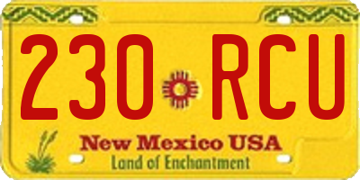 NM license plate 230RCU