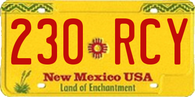 NM license plate 230RCY