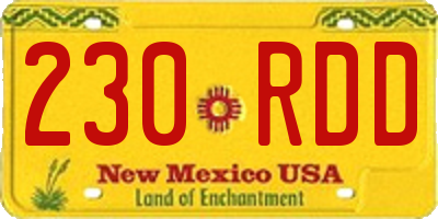 NM license plate 230RDD