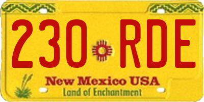 NM license plate 230RDE