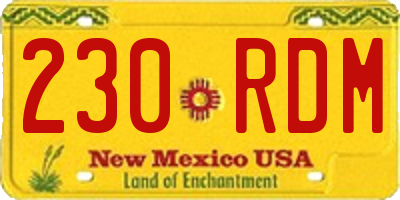NM license plate 230RDM
