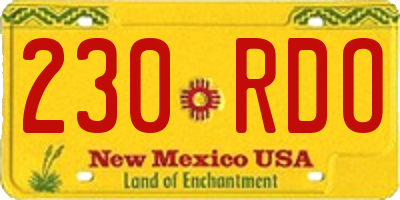 NM license plate 230RDO
