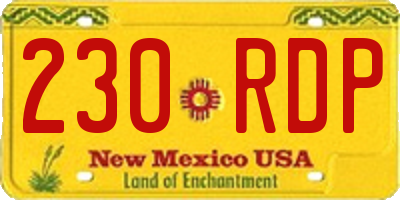 NM license plate 230RDP