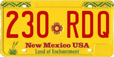 NM license plate 230RDQ