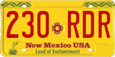 NM license plate 230RDR