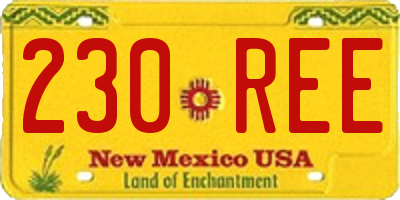 NM license plate 230REE