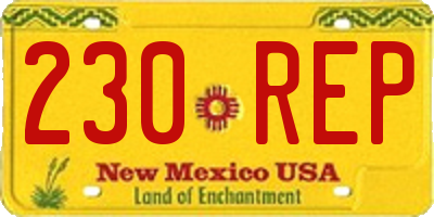 NM license plate 230REP