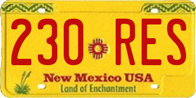NM license plate 230RES