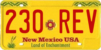NM license plate 230REV