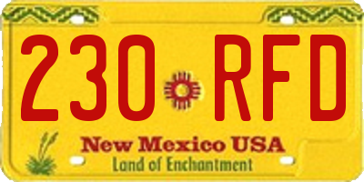 NM license plate 230RFD