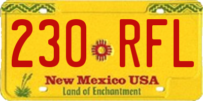 NM license plate 230RFL