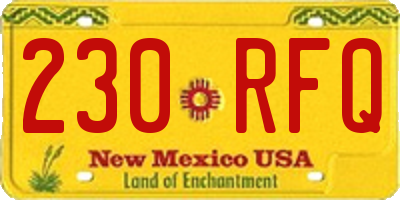 NM license plate 230RFQ