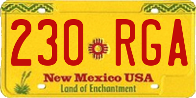 NM license plate 230RGA