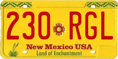 NM license plate 230RGL