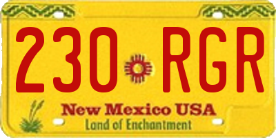 NM license plate 230RGR